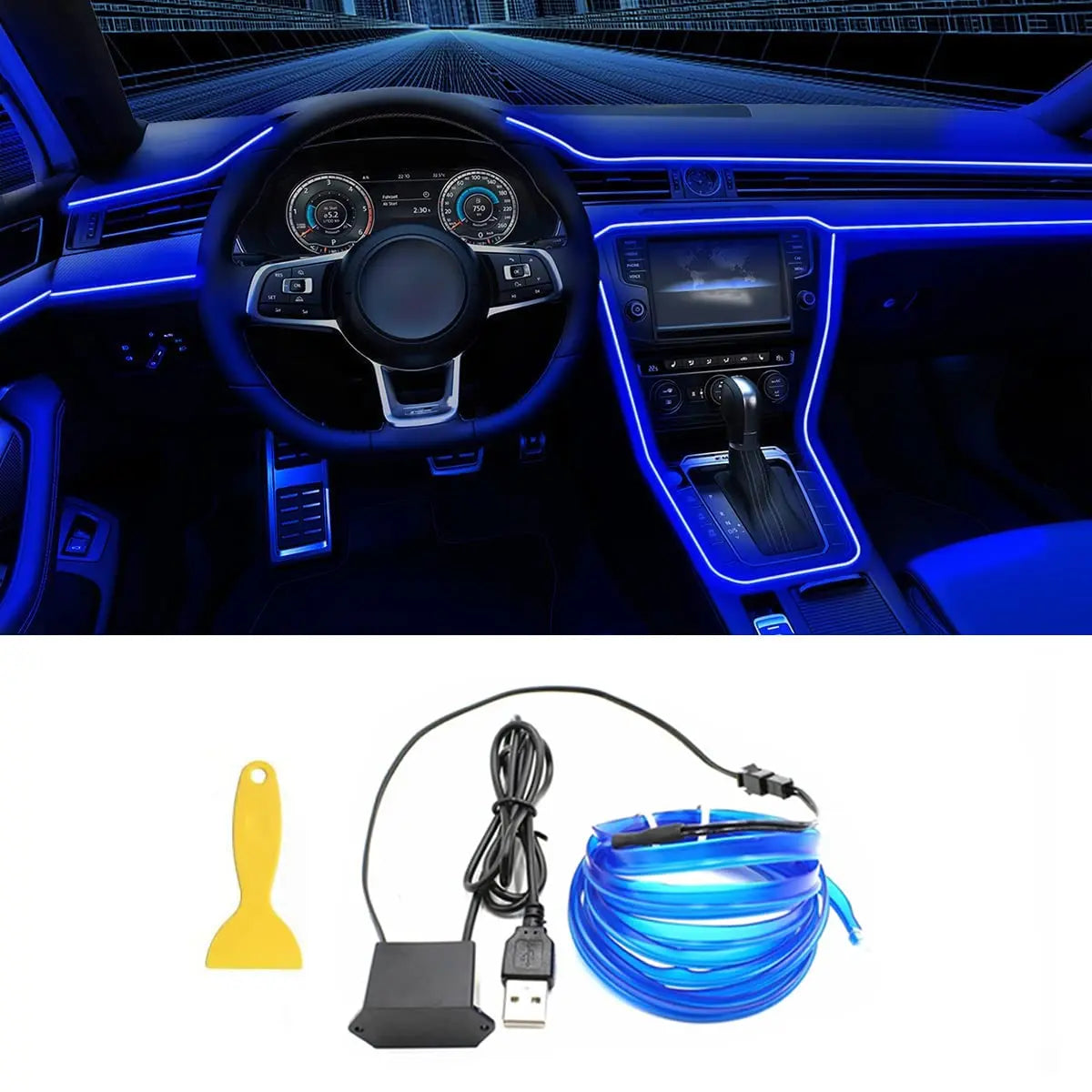 Ruban LED néon 5M pour habitacle voiture