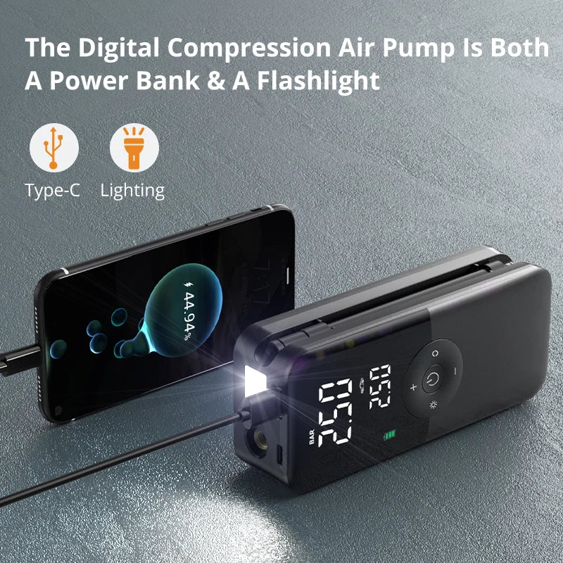 Gonfleur de Pneus Rechargeable Sans Fil – Compresseur Portable Digital